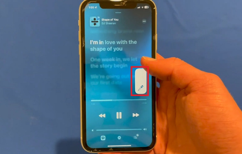Nút điều chỉnh giọng hát trong Apple Music Sing