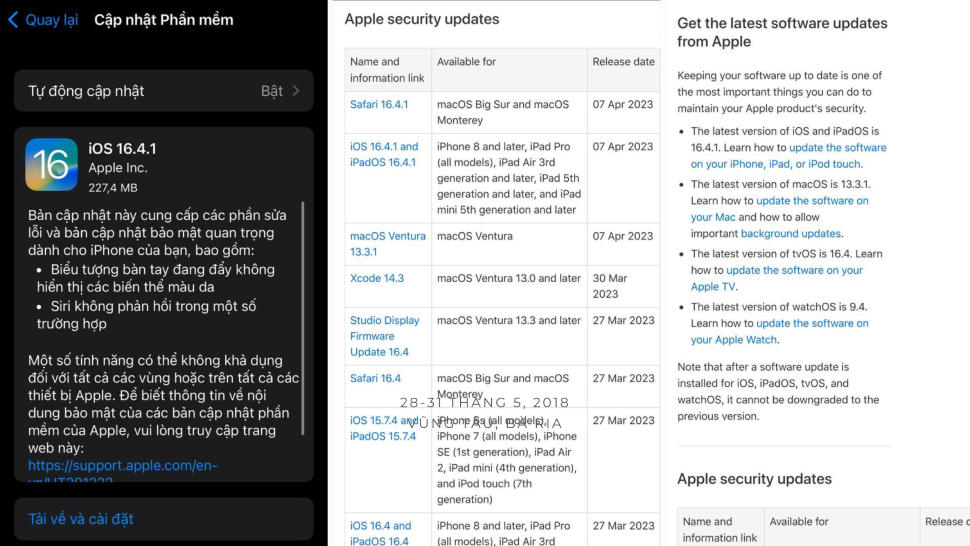 Apple ra mắt bản cập nhật iOS 16.4.1