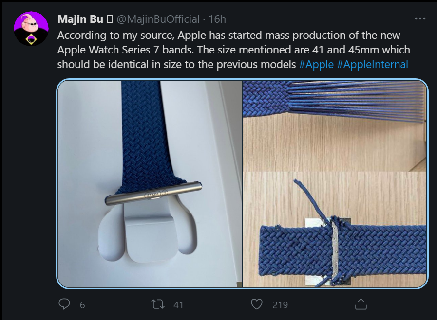 Rò rỉ dây đeo Apple Watch Series 7