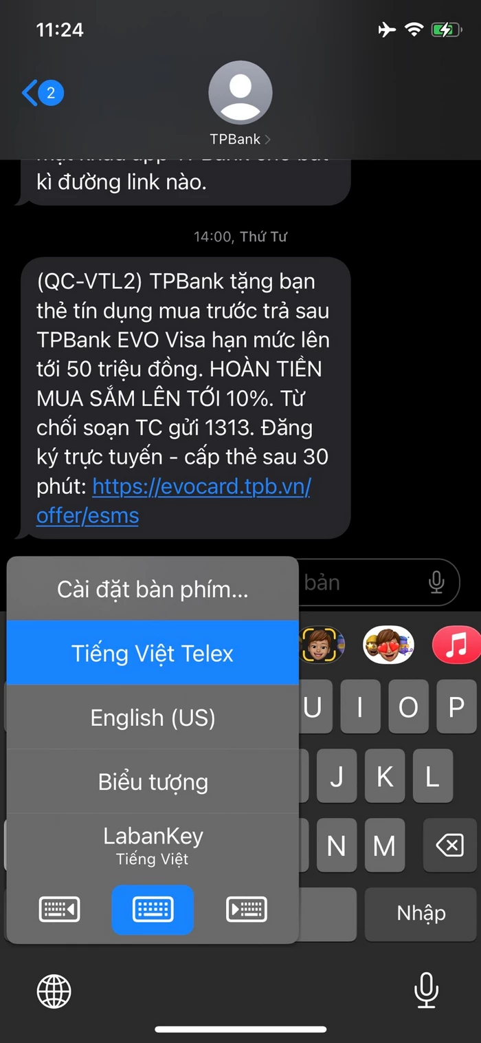 Bàn phím 1 tay iPhone