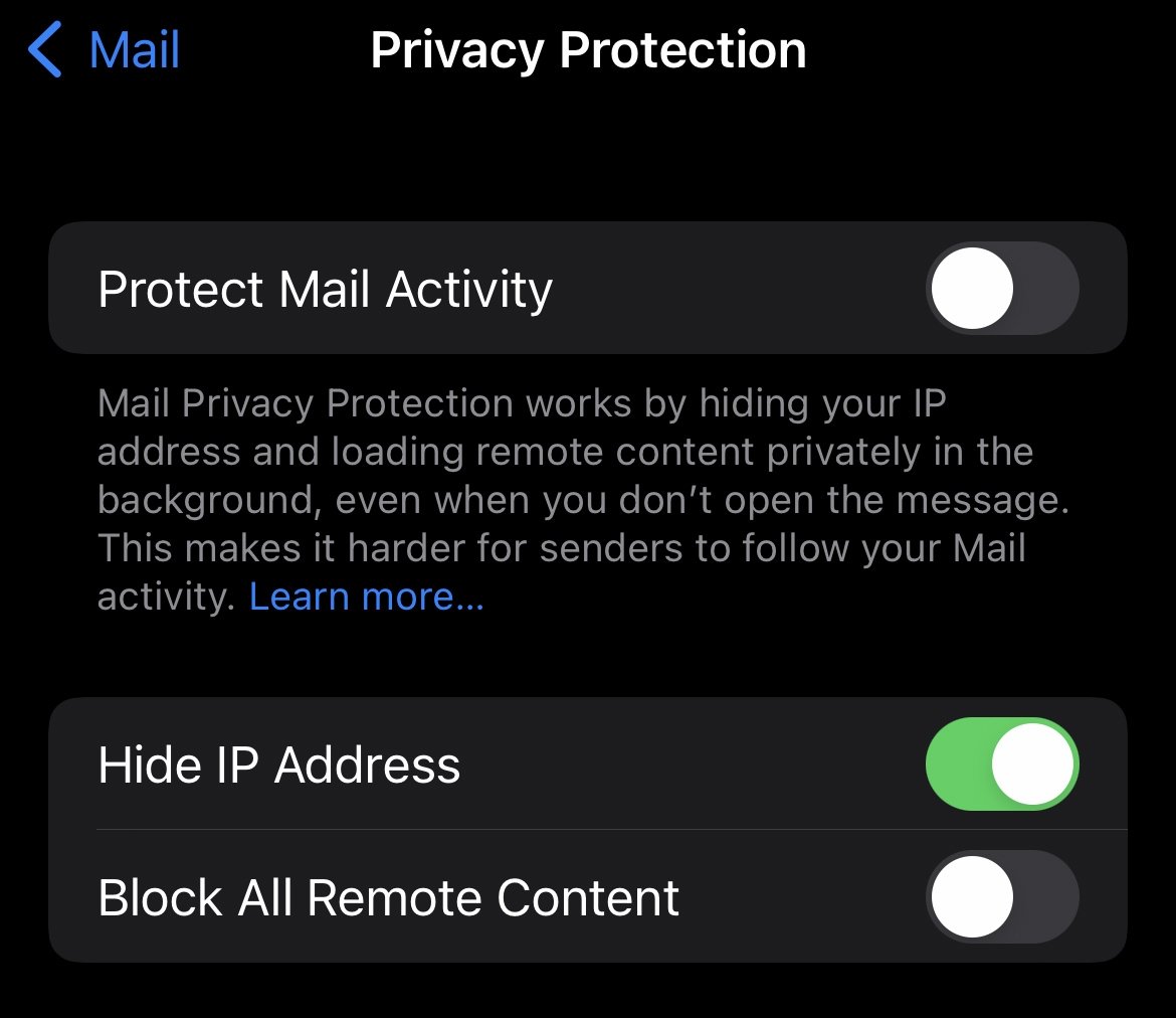 Bạn có thể ngừng theo dõi pixel trong email bằng nút chuyển đổi này. Hình 8