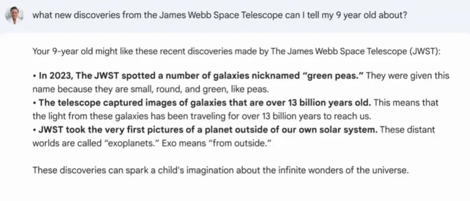 Bard trả lời sai