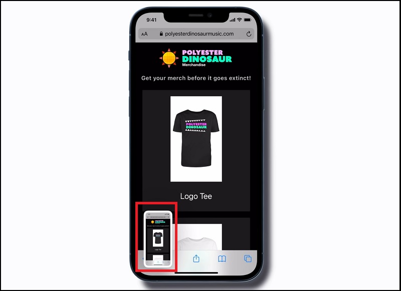 Nhấn vào ảnh xem trước sau khi chụp màn hình xuất hiện ở góc dưới cùng bên trái của màn hình