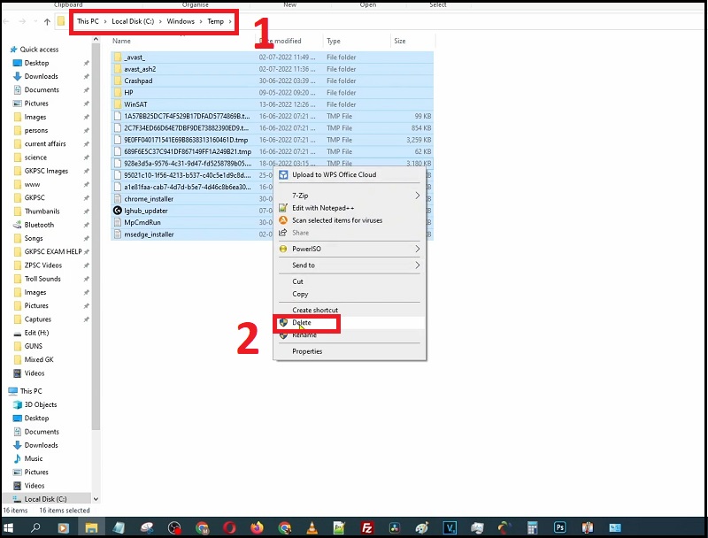 Xóa các Tệp tạm thời trên máy tính Windows