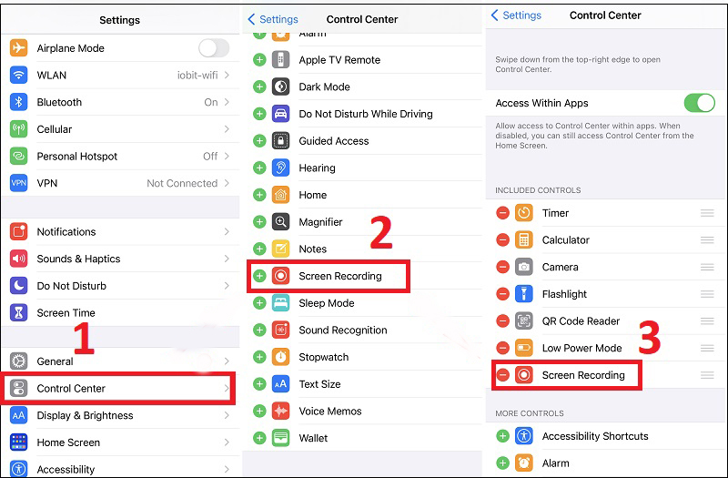 Cách bật chức năng quay màn hình trên iPhone