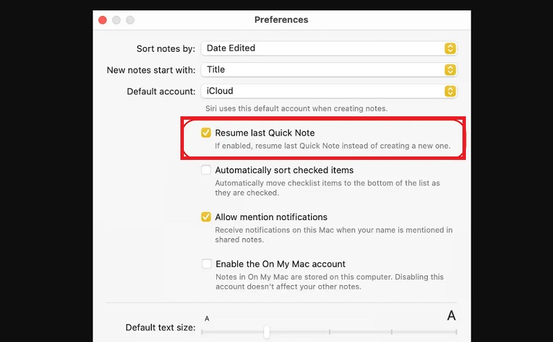Thao tác nhanh trên Quick Note
