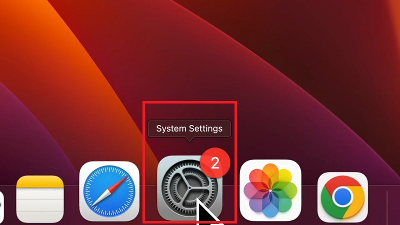 Chọn System Settings (Cài đặt hệ thống)