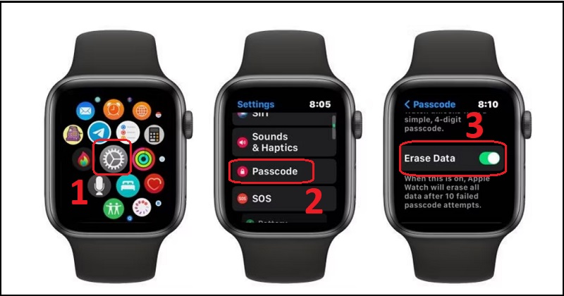 Tự động xóa dữ liệu trên Apple Watch sau 10 lần đăng nhập sai mật khẩu