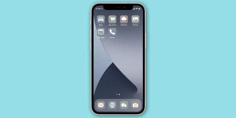 Bố cục màn hình chính đơn sắc