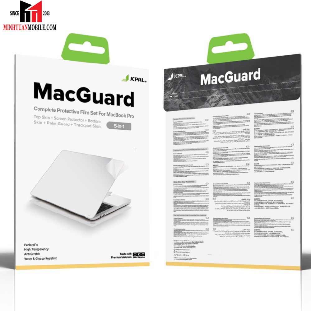 Bộ dán MacBook Pro 13 inch 2020 JCPAL 5 in 1