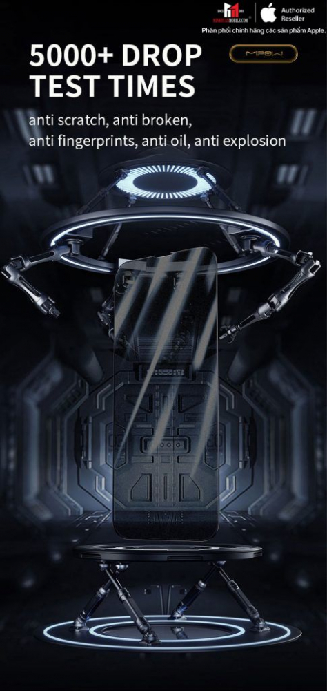 Bộ dán + Tool hỗ trợ dán cường lực iPhone 14 Pro Mipow Kingbull Premium Silk HD (2.7D) BJ403