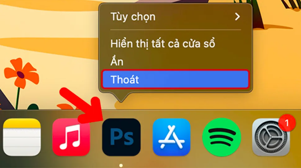 Sử dụng biểu tượng trên thanh Dock