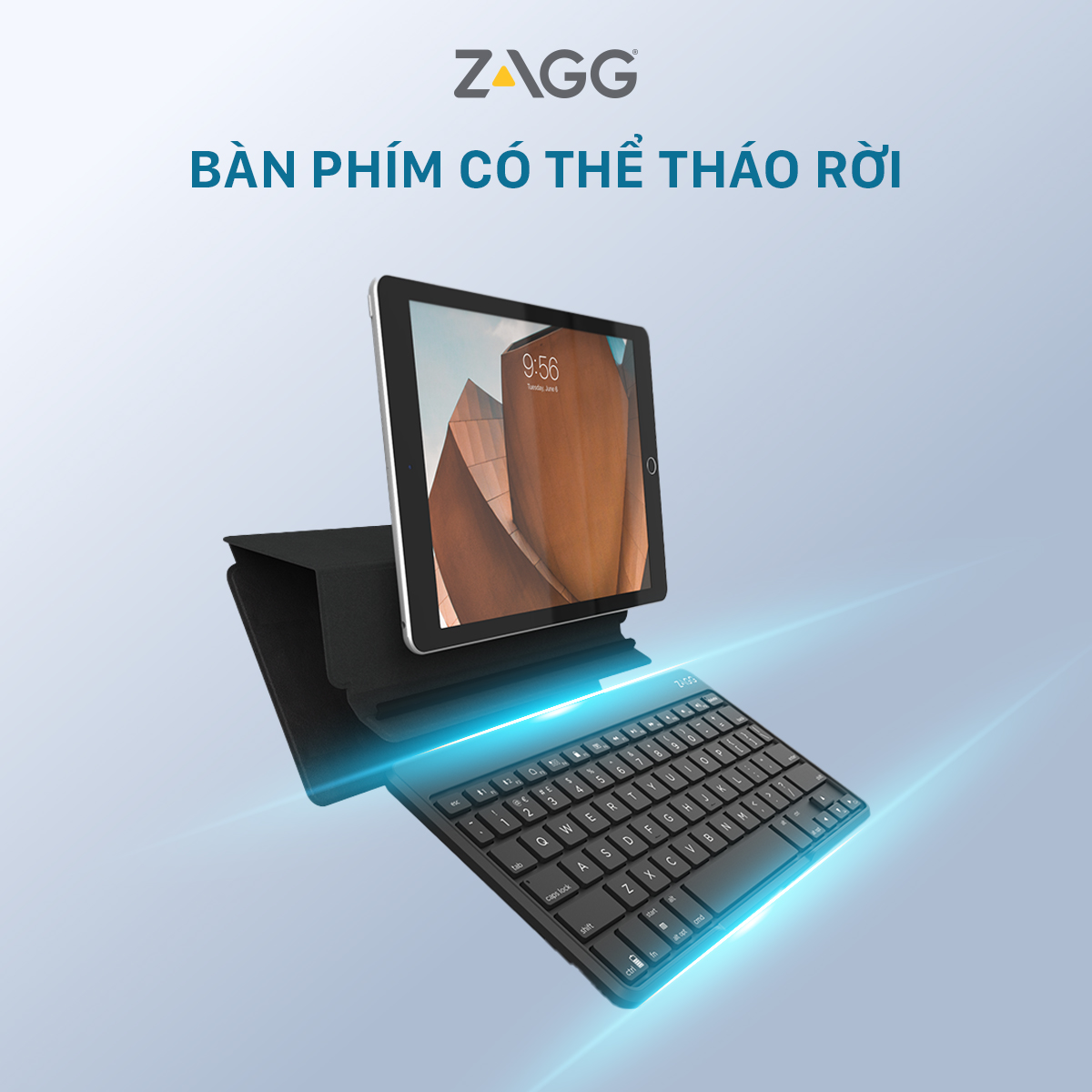 Bàn phím ZAGG 7 màu Backlit Keyboard Fabric Stand Flex