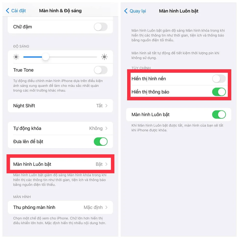 Mẹo ẩn hình nền, thông báo trên Always On Display