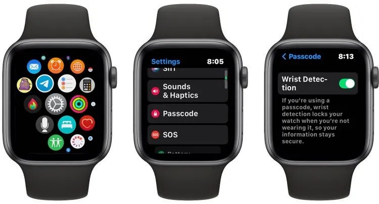 Khóa Apple Watch của bạn khi bạn không đeo nó