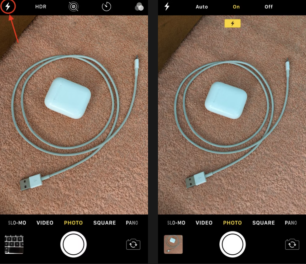 Cách bật đèn flash máy ảnh trên iPhone đời cũ