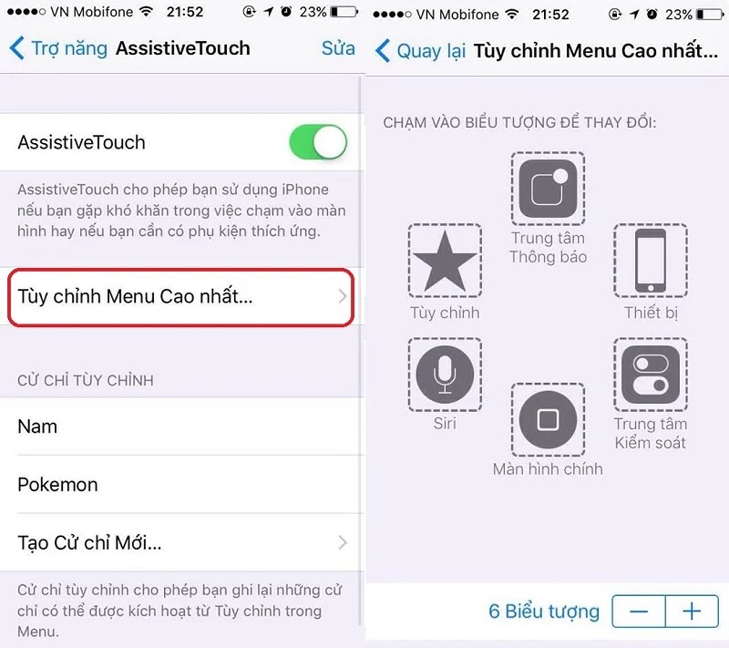 bật nút home ảo trên iphone 11