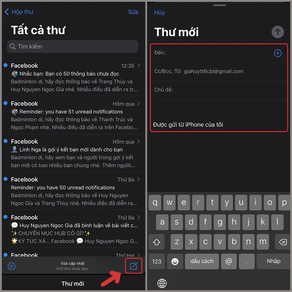 Cách cài đặt giờ gửi mail trên iPhone 1