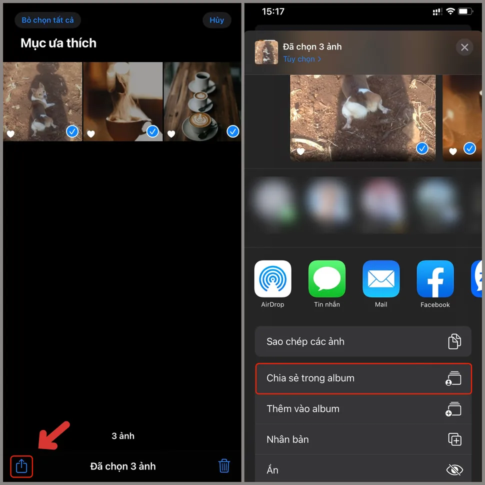 Cách chia sẻ Album ảnh trên iPhone 