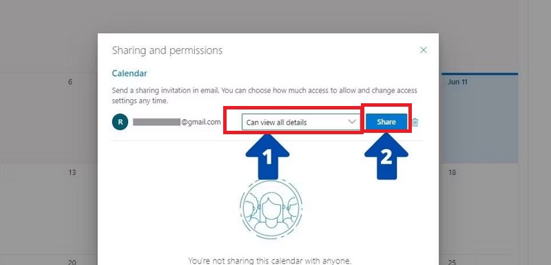 Chọn tùy chỉnh rồi nhấn nút Share 