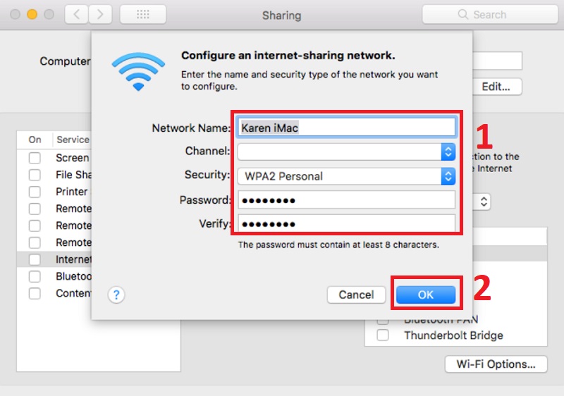 Thiết lập các mục hiển thị 
