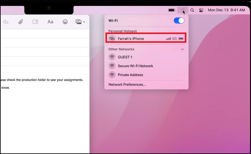 Cách kết nối Hotspot trên máy Mac khác
