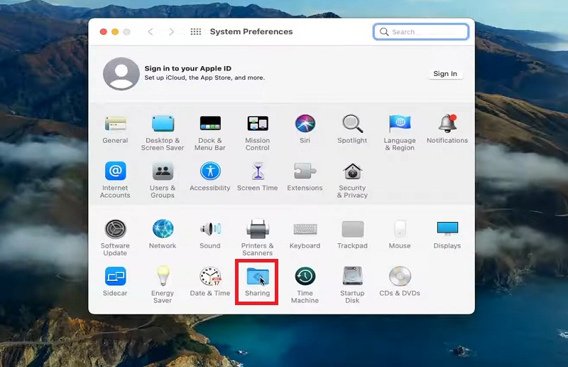Chọn Chia sẻ (Sharing)
