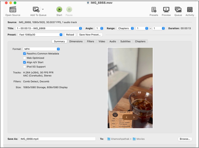 Cách chuyển đổi video có đuôi MOV trên iPhone sang đuôi MP4 đối với tệp tin có dung lượng lớn