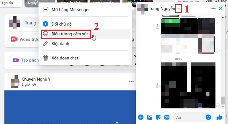 Đổi biểu tượng nút Like với người chat