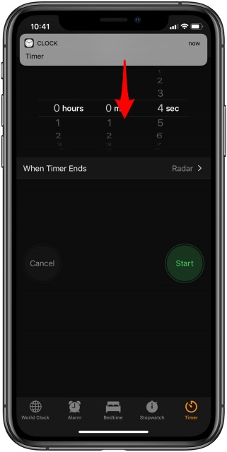 hẹn giờ tắt iphone