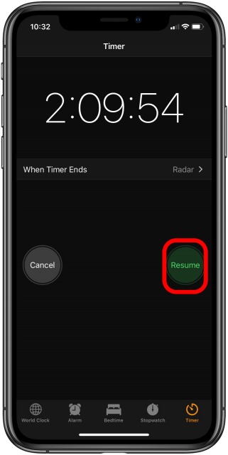 hẹn giờ tắt iphone