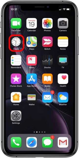 hẹn giờ tắt iphone