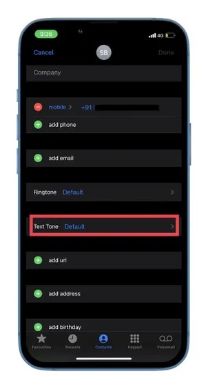 Xem lại âm thanh tùy chỉnh cho các liên hệ cụ thể 