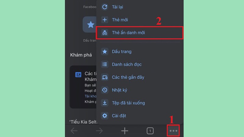 Bạn thoát ra khỏi Chrome sau khi thiết lập sau, giờ bạn mở tab ẩn danh bình thường