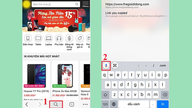 Tìm kiếm bằng giọng nói Chrome trên iPhone
