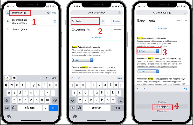 Truy cập vào chrome://flags