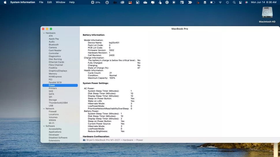 cách kiểm tra pin macbook