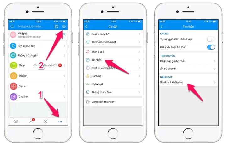cách lấy lại tin nhắn zalo đã xóa trên iphone
