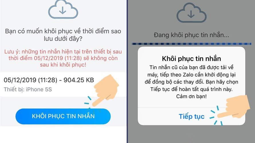 cách lấy lại tin nhắn zalo đã xóa trên iphone