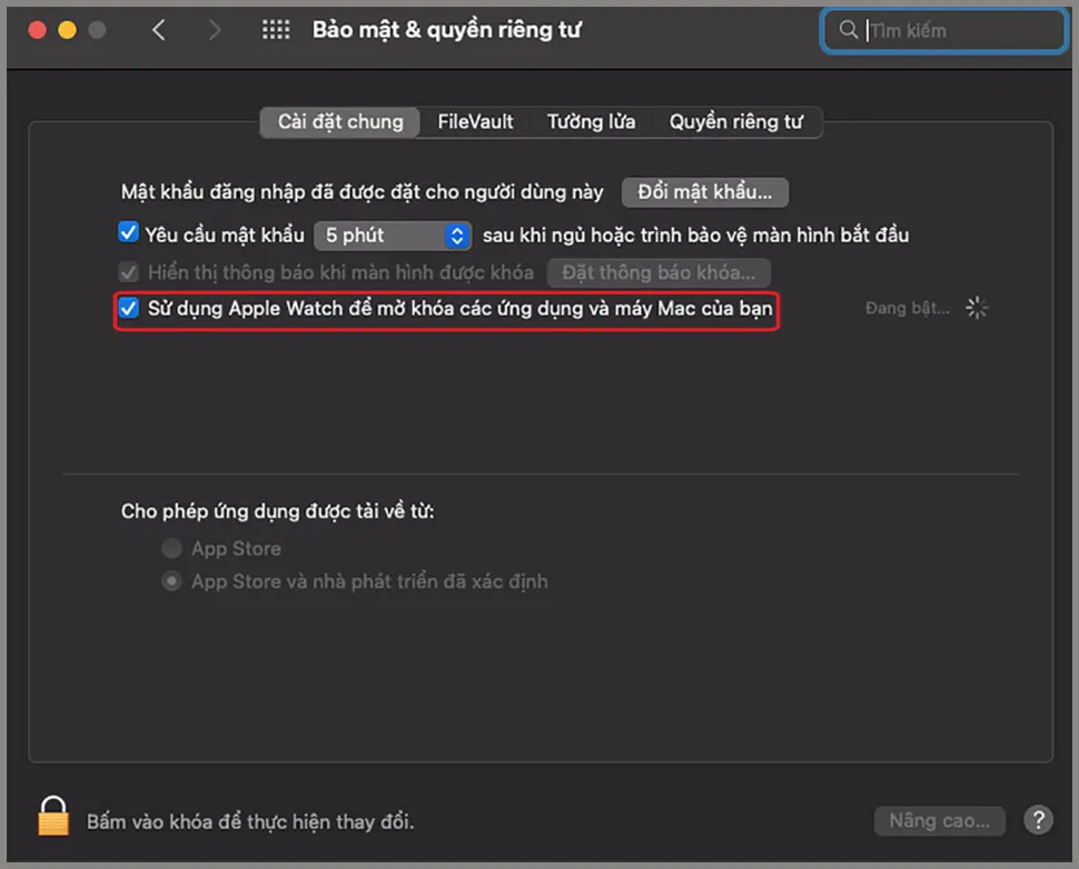 Cách mở khóa MacBook bằng Apple Watch