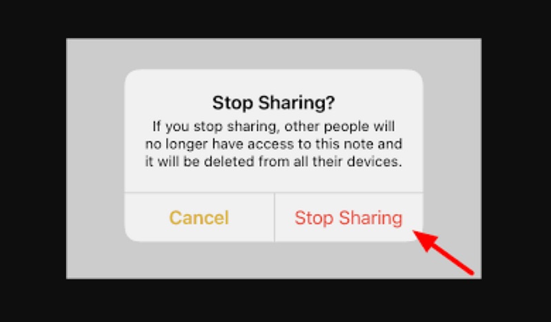 ​   Xóa người chia sẻ bản ghi chú