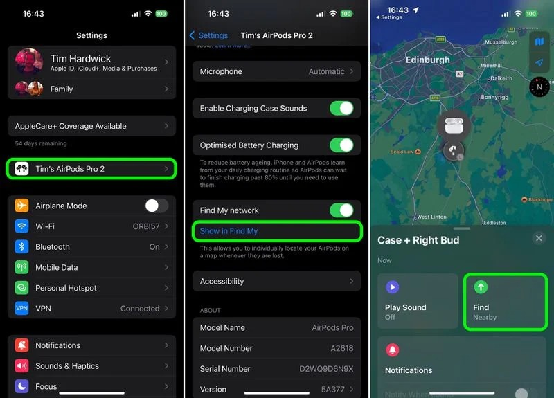 Cách sử dụng tính năng Tìm kiếm chính xác để xác định vị trí AirPods Pro 2 với iPhone cực đơn giản