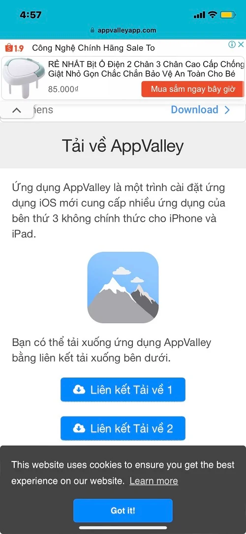 Cách tải AppValley cho iOS