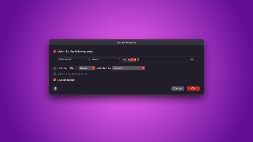 Tạo danh sách phát thông minh trên máy MacBook