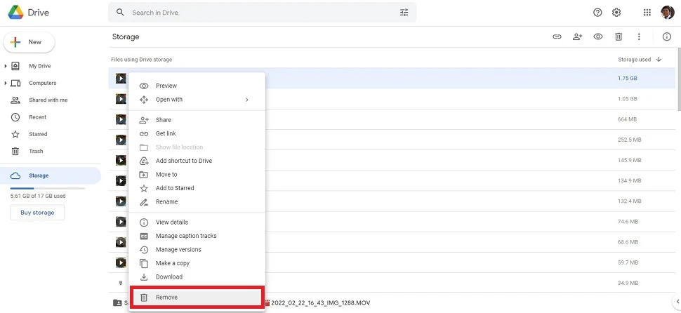 Dọn dẹp các tệp trên Google Driver 