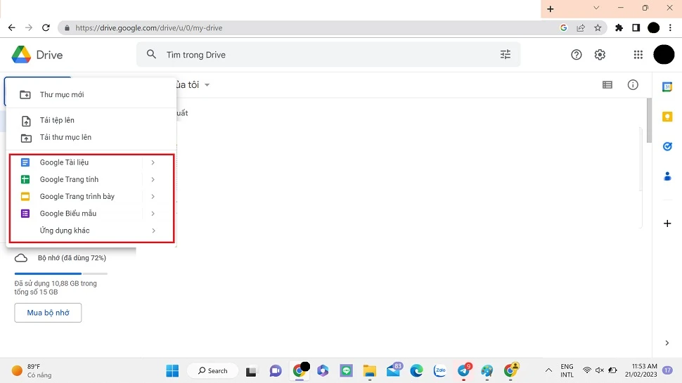 Sử dụng các công cụ trực tuyến của Google 
