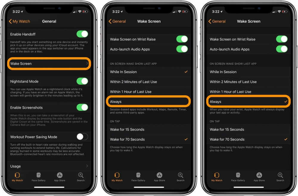 Wake to your last activity