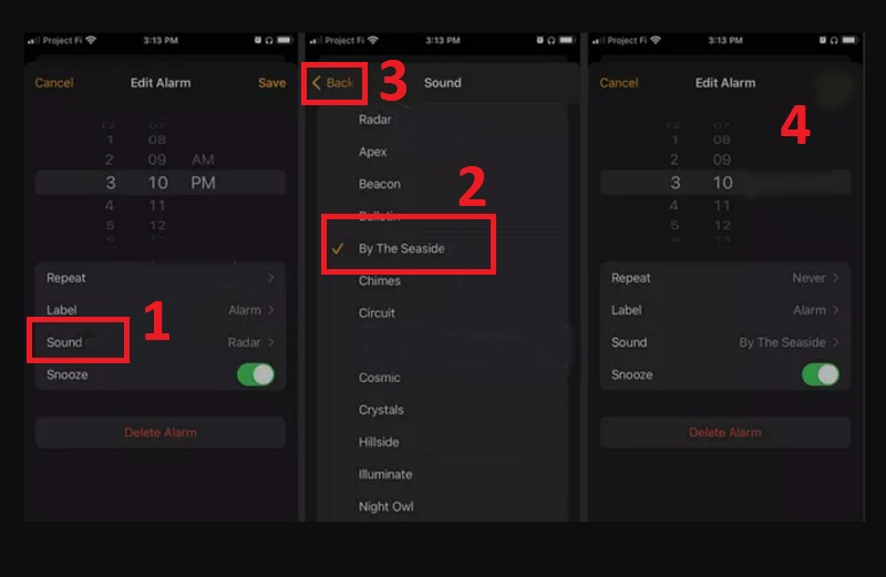 ​Thay đổi âm thanh của báo thức trên iphone 