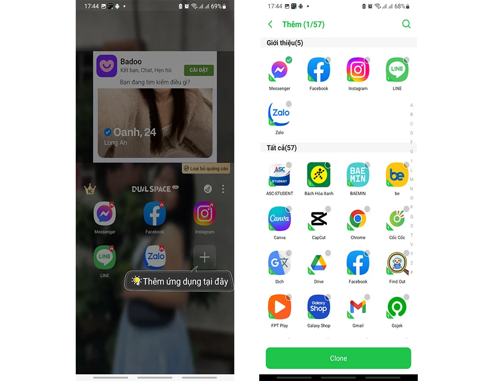 Cách tích hợp nhiều tài khoản với DualSpace Lite