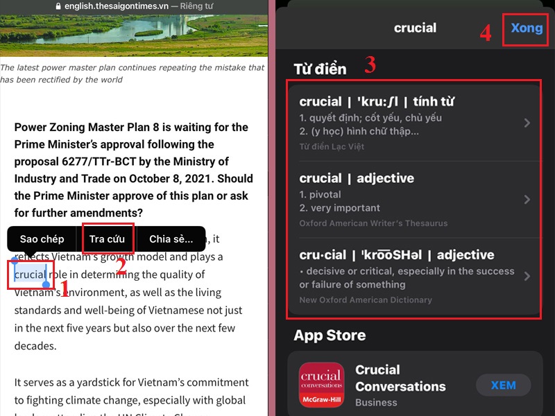 Tra cứu từ không biết trên văn bản